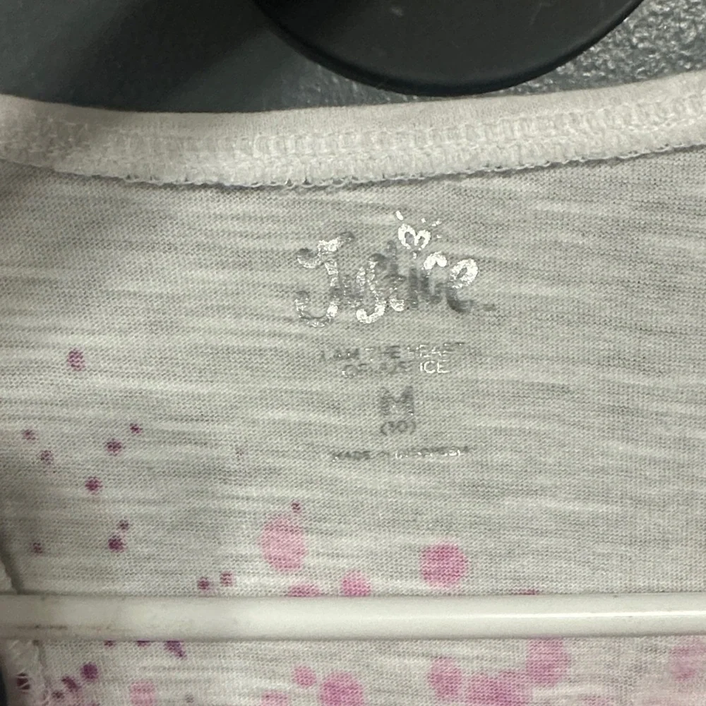 Justice Pink and White Tank Top with Logo